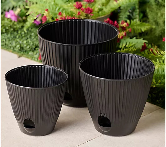 3-piece 10/12/14" Capillary Self-Watering Planters